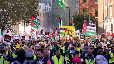 Manifestantes durante una marcha en apoyo a Palestina en Londres, el 11 de noviembre de 2023.