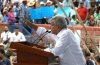 López Obrador el viernes en Nayarit durante una visita a los afectados por el huracán Willa