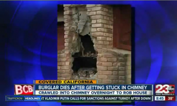 Muere ladrón atorado en chimenea en California