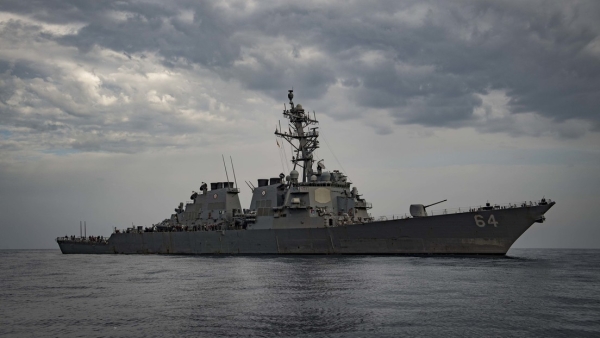 El destructor de EE.UU. USS Carney en el mar Mediterráneo 23 de octubre de 2018.