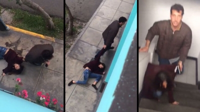 Captan a hombre arrastrando a su pareja por la calle