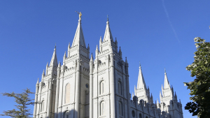 Templo construido en Salt Lake City, EE.UU., por la Iglesia de Jesucristo de los Santos de los Últimos Días