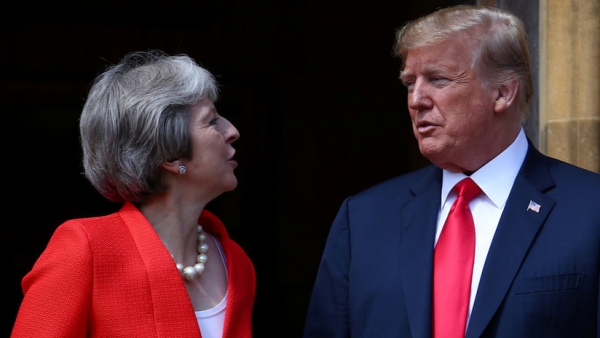 La primera ministra británica Theresa May y el presidente estadounidense Donald Trump